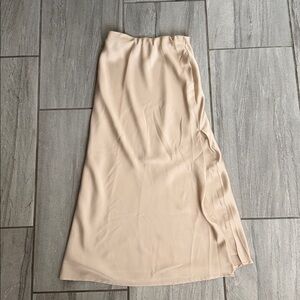 Women's Cream Satin Slip Skirt